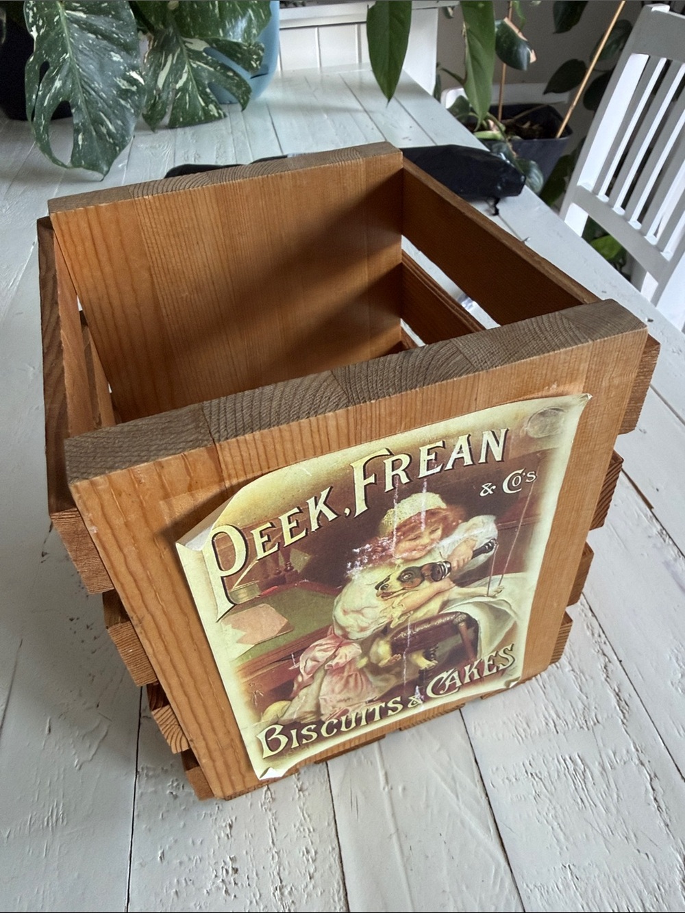 Rustic Wooden Crate - Brown peek Frean biscuits and cakes